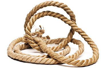 Image showing ship rope and knot isolated