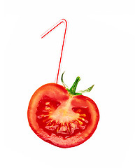 Image showing Tomato slice with cocktail stick