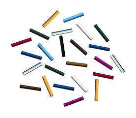 Image showing Sticks of pastel colored chalk