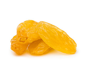 Image showing Yellow Raisins isolated on white background.