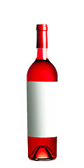 Image showing red wine in bottle isolated on white