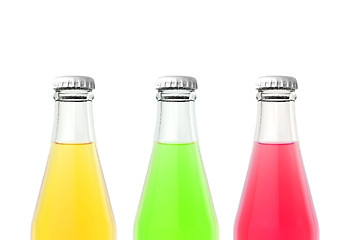 Image showing juice drink in glass bottles