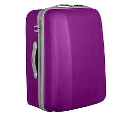 Image showing violet suitcase isolated over a white background