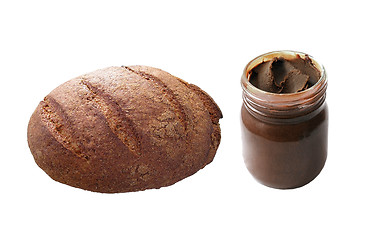 Image showing Bread with chocolate butter