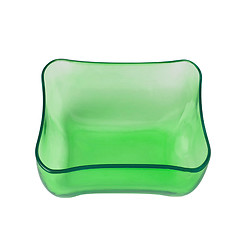 Image showing green glass bowl isolated on white background