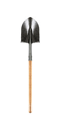 Image showing Shovel with wooden handle isolated