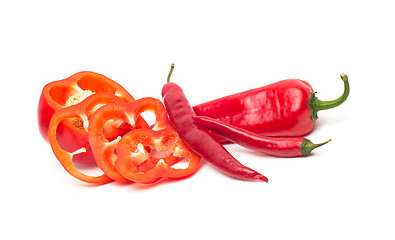 Image showing Chili and bulgarina pepper isolated