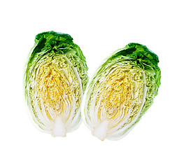 Image showing Halved chinese cabbages