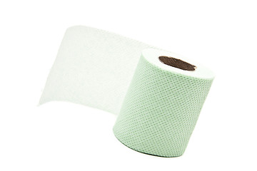Image showing Simple toilet paper on white background
