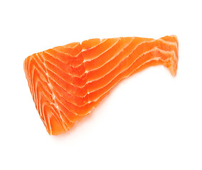 Image showing fresh salmon steak over white background