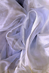 Image showing Blue satin textile