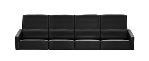 Image showing modern black leather sofa