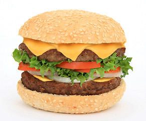 Image showing big hamburger isolated on white