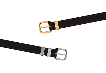 Image showing Close-up of two men belts