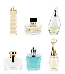Image showing different perfumes on a white background