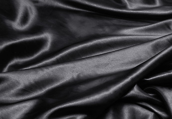 Image showing luxurious black satin background close up