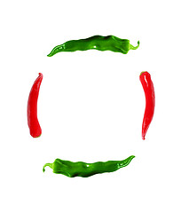 Image showing green with red peppers