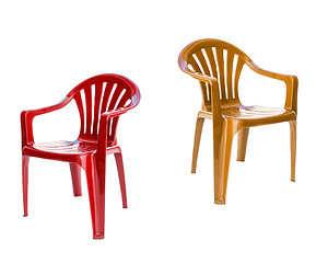 Image showing red and yellow chairs