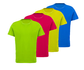 Image showing set of four color cotton t-shirts 