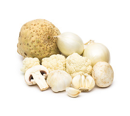 Image showing fresh vegetables on the white background