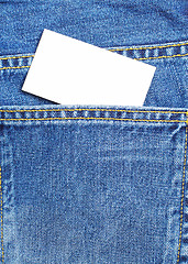 Image showing denium blue jean pocket witn business card