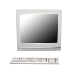 Image showing Vintage desktop computer isolated on white