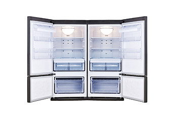 Image showing modern refrigerator with open doors