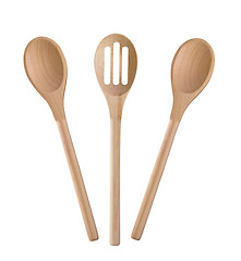 Image showing Wooden cooking utensils isolated