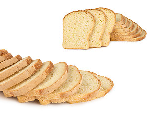 Image showing The sliced bread isolated on white background