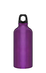 Image showing Metal water flask on a white background