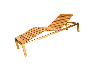 Image showing Wooden deck chair isolated