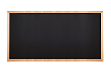 Image showing blackboard with wooden frame and are colored white pastel