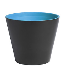 Image showing black flower pot isolated on white