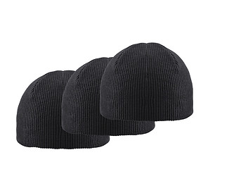 Image showing black woolen winter hats