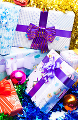 Image showing Gift boxes background