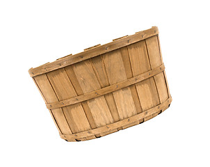 Image showing empty wooden basket isolated on white background