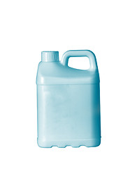 Image showing Blue plastic jerry can is isolated