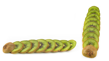 Image showing Kiwi slices isolated on white