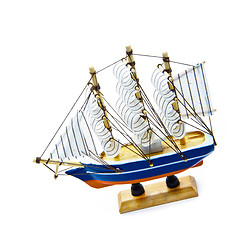 Image showing Wooden ship toy model isolated