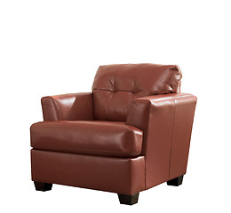 Image showing Classic Brown leather armchair isolated on white background with clipping path.