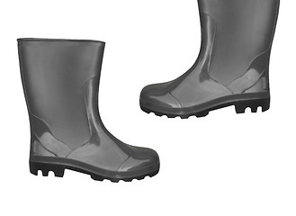 Image showing rubber boots black color