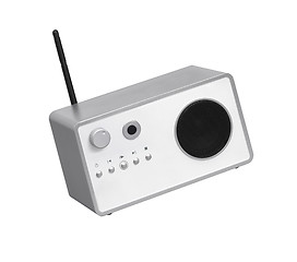 Image showing Modern radio transmitter isolated on white background