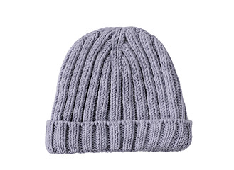 Image showing grey woolen winter hat