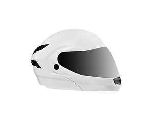 Image showing White, shiny motorcycle helmet