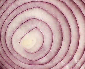 Image showing sliced red onion on white background