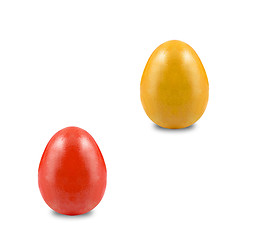 Image showing red and yellow easter eggs isolated