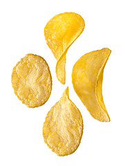 Image showing potato chips on white background