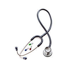 Image showing black stethoscope with pils