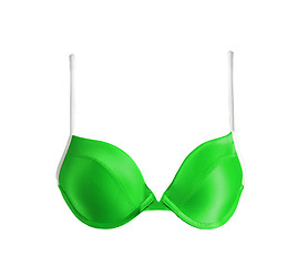 Image showing green bra close up on the white background