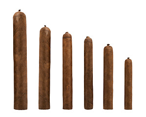 Image showing isolated cigars all sizes